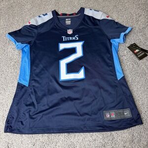 Nike Tennessee Titans NFL Jersey Navy Blue Women Large Loose Fit On Field New